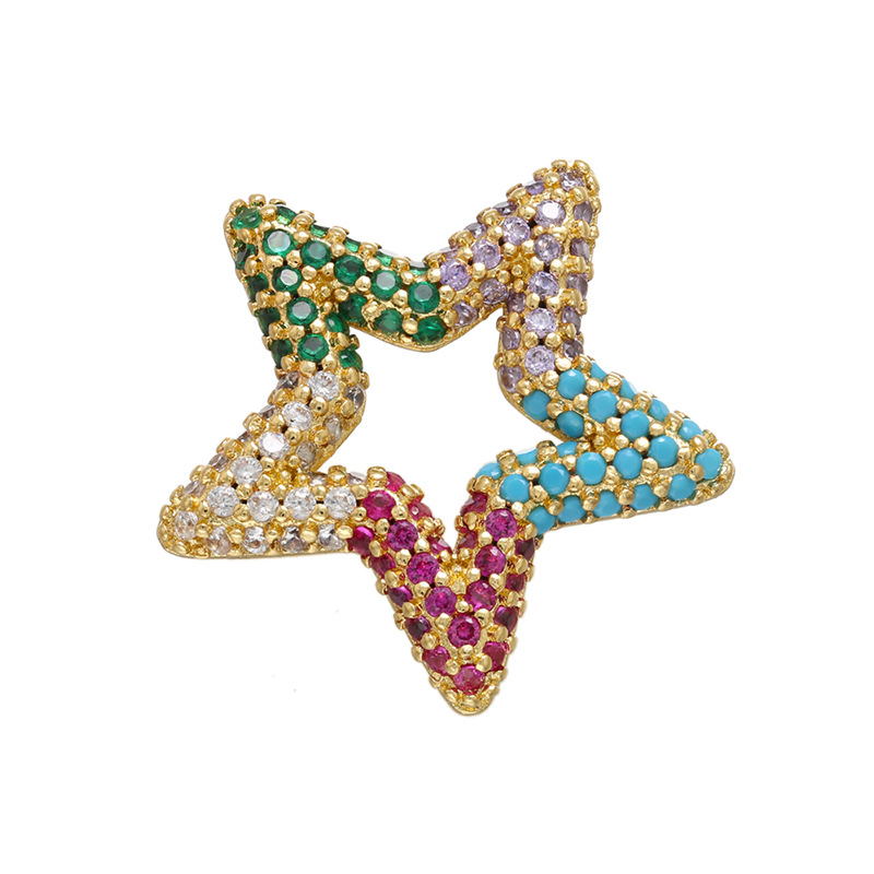 gold color plated with colorful rhinestone