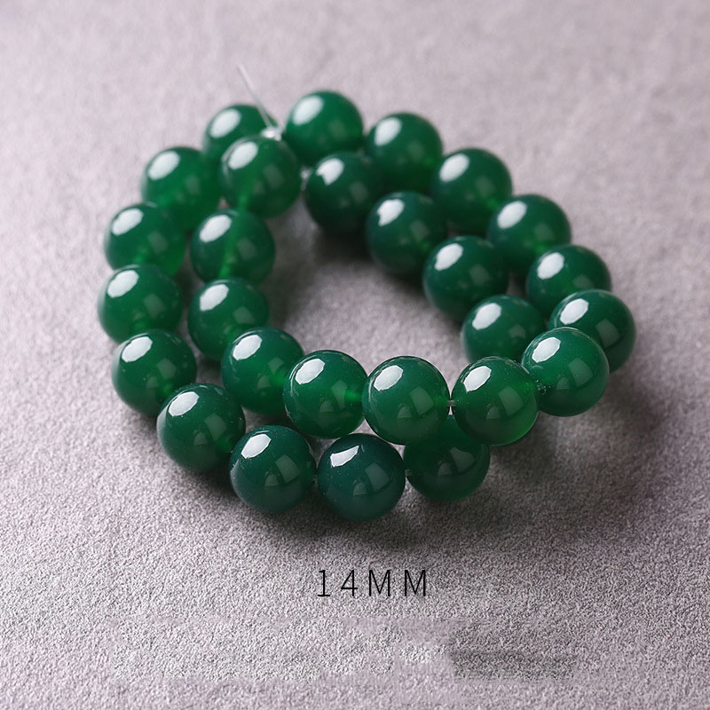 19:Green agate: 14mm/about 28 pieces/string