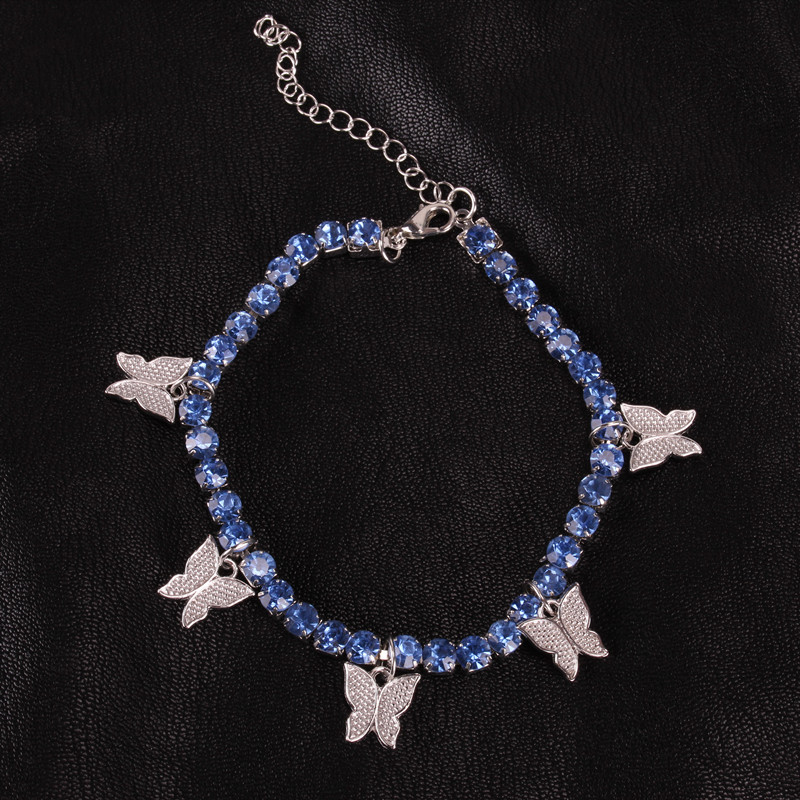 3:Blue cubic zirconia, silver