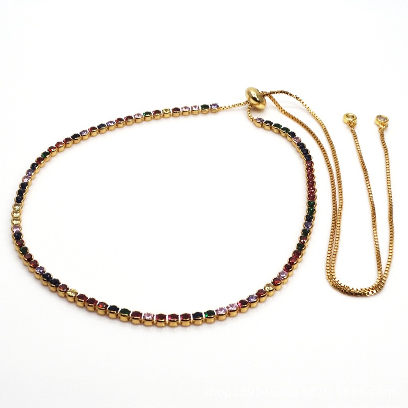1 gold color plated with colorful rhinestone