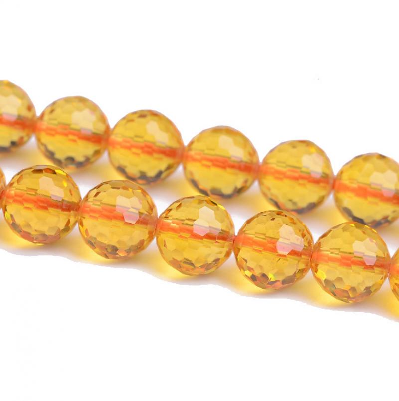 128 faceted yellow crystal