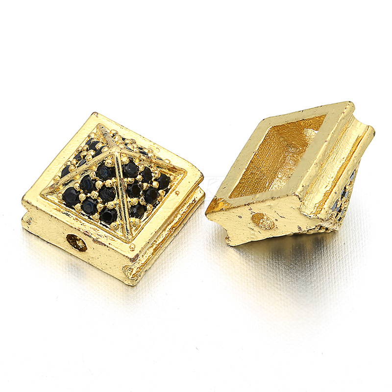  gold color plated with black rhinestone