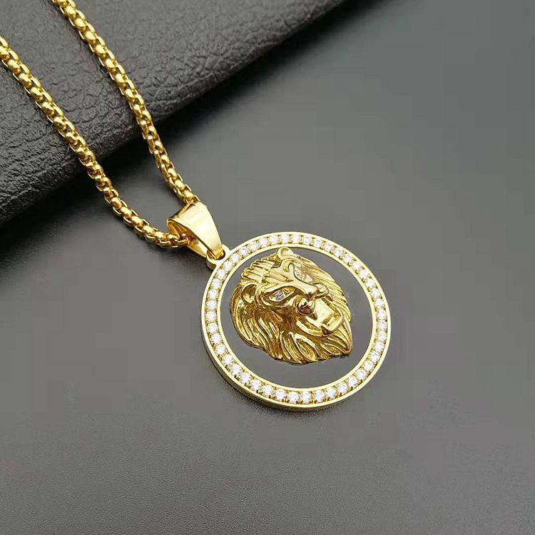 Gold zircon single pendant
