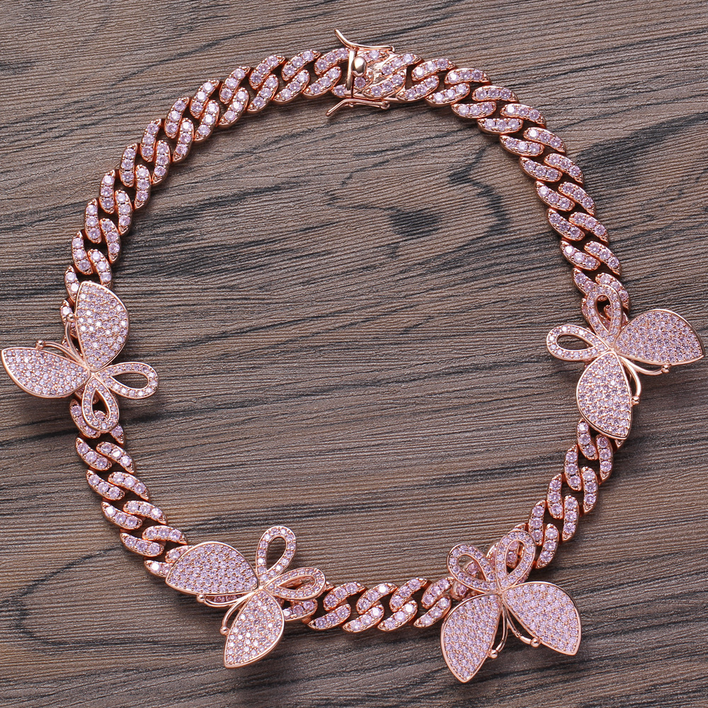 12mm16inch rose gold chain without butterfly