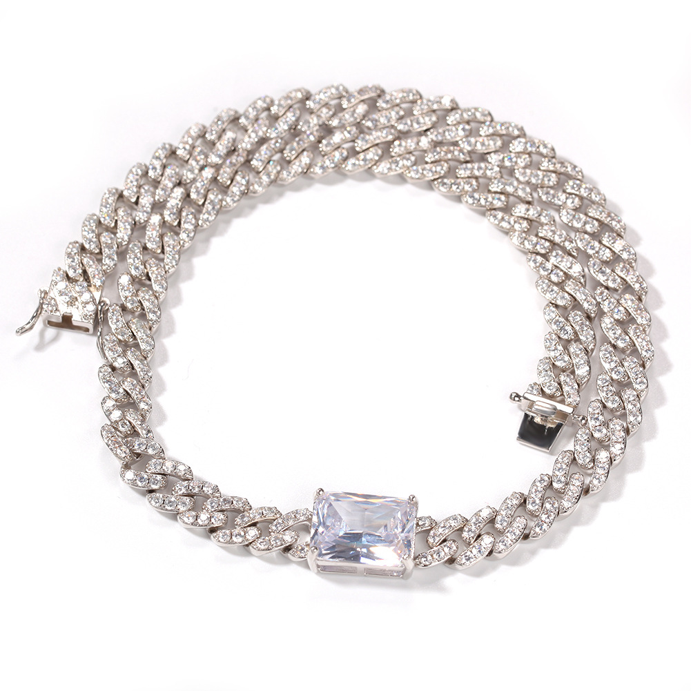 14inch necklaces ( white square stone + silver cha