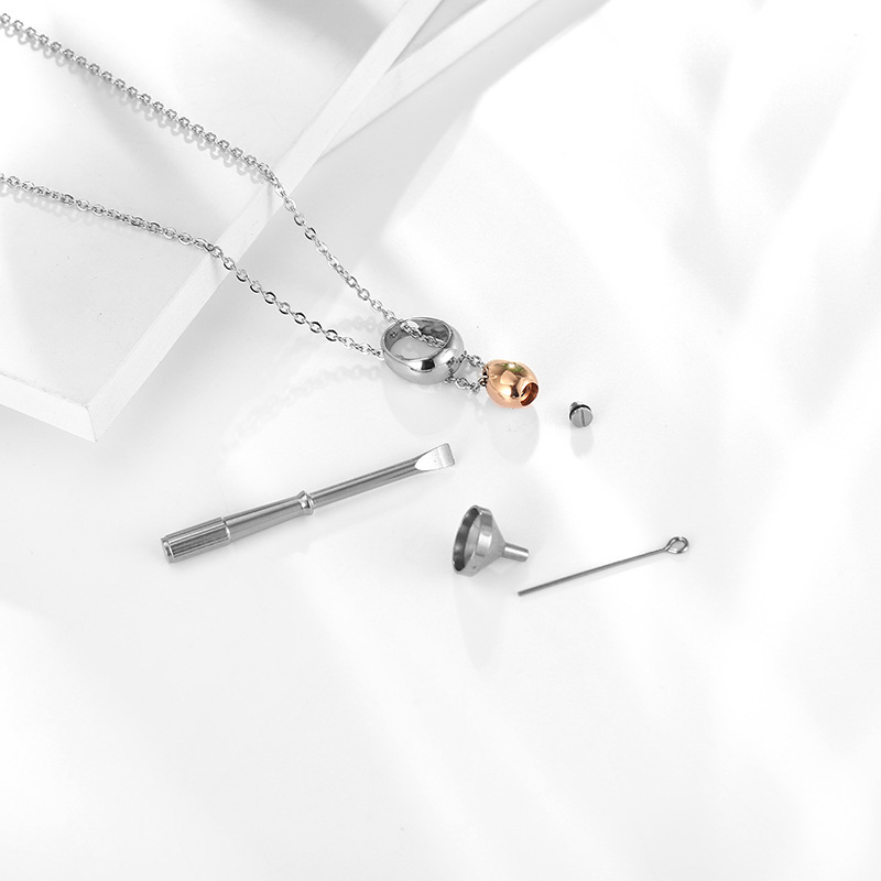 Rose gold necklace-S (with stainless steel funnel   card home screwdriver)