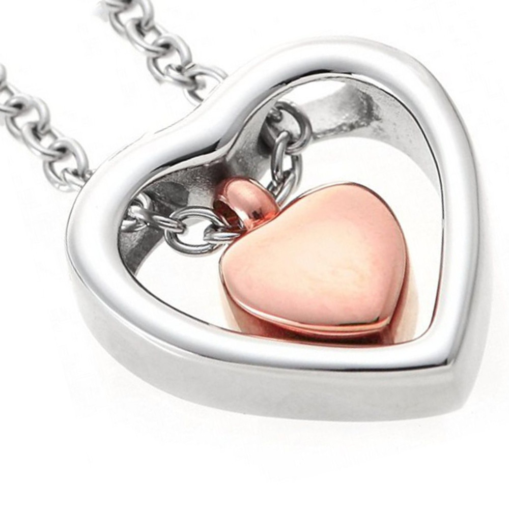 Small double heart necklace rose gold
