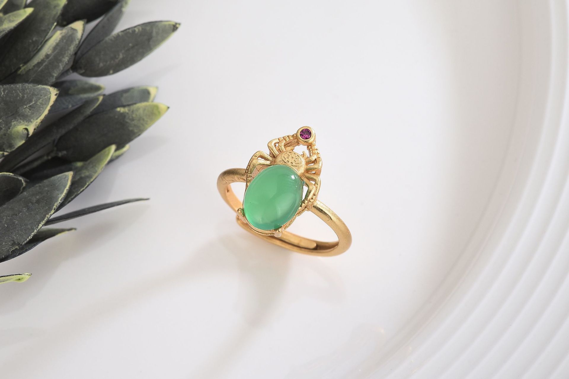 7x9mm ring (including chrysoprase) with adjustable