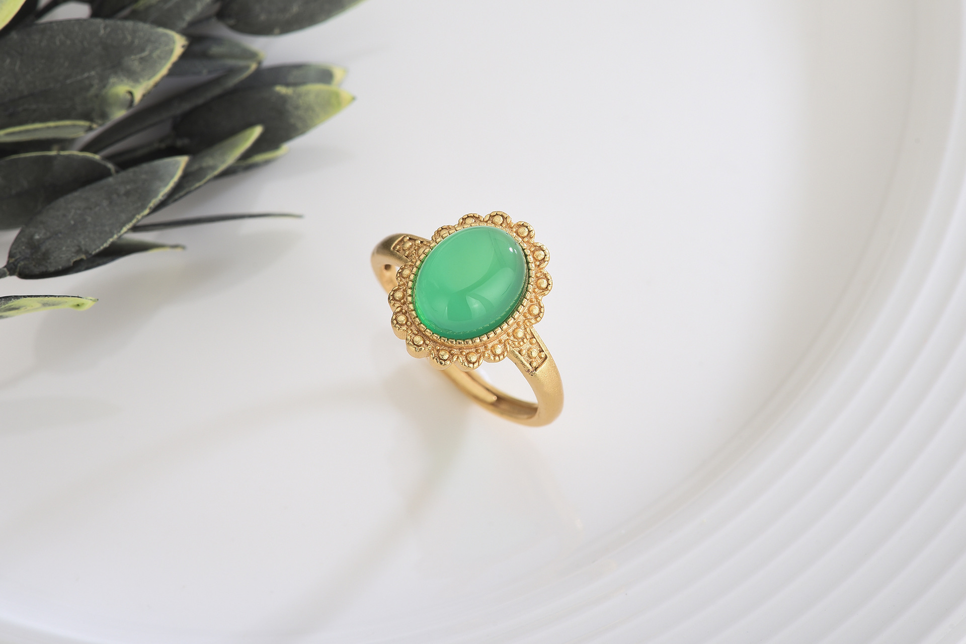 8x10mm ring (including chrysoprase) with adjustabl