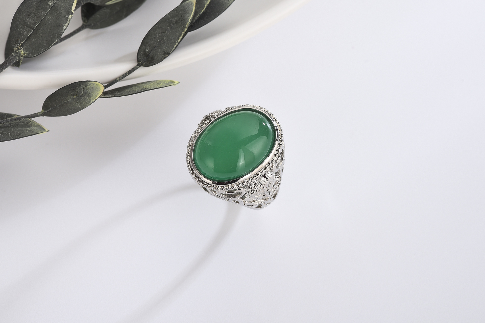 13x18mm ring (including chrysoprase) with adjustab
