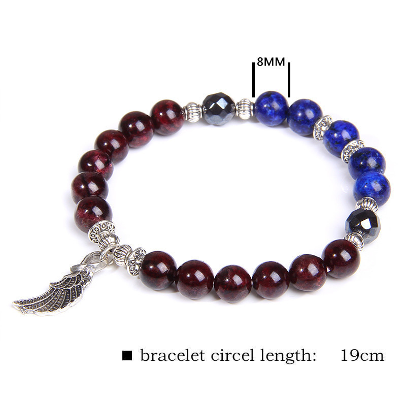 Lapis Lazuli Garnet Bracelet 19cm