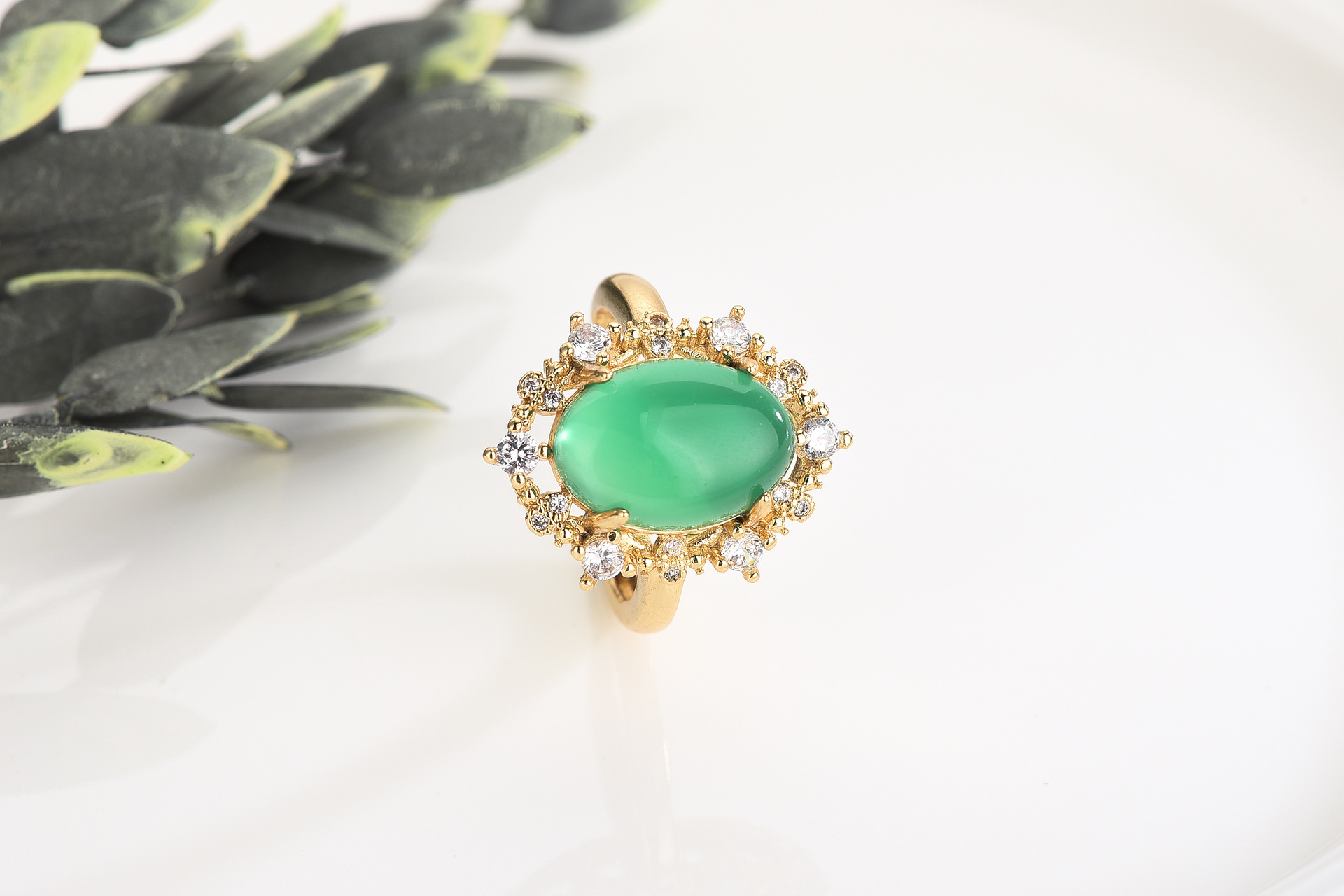 10x14mm ring (including chrysoprase) with adjustable opening