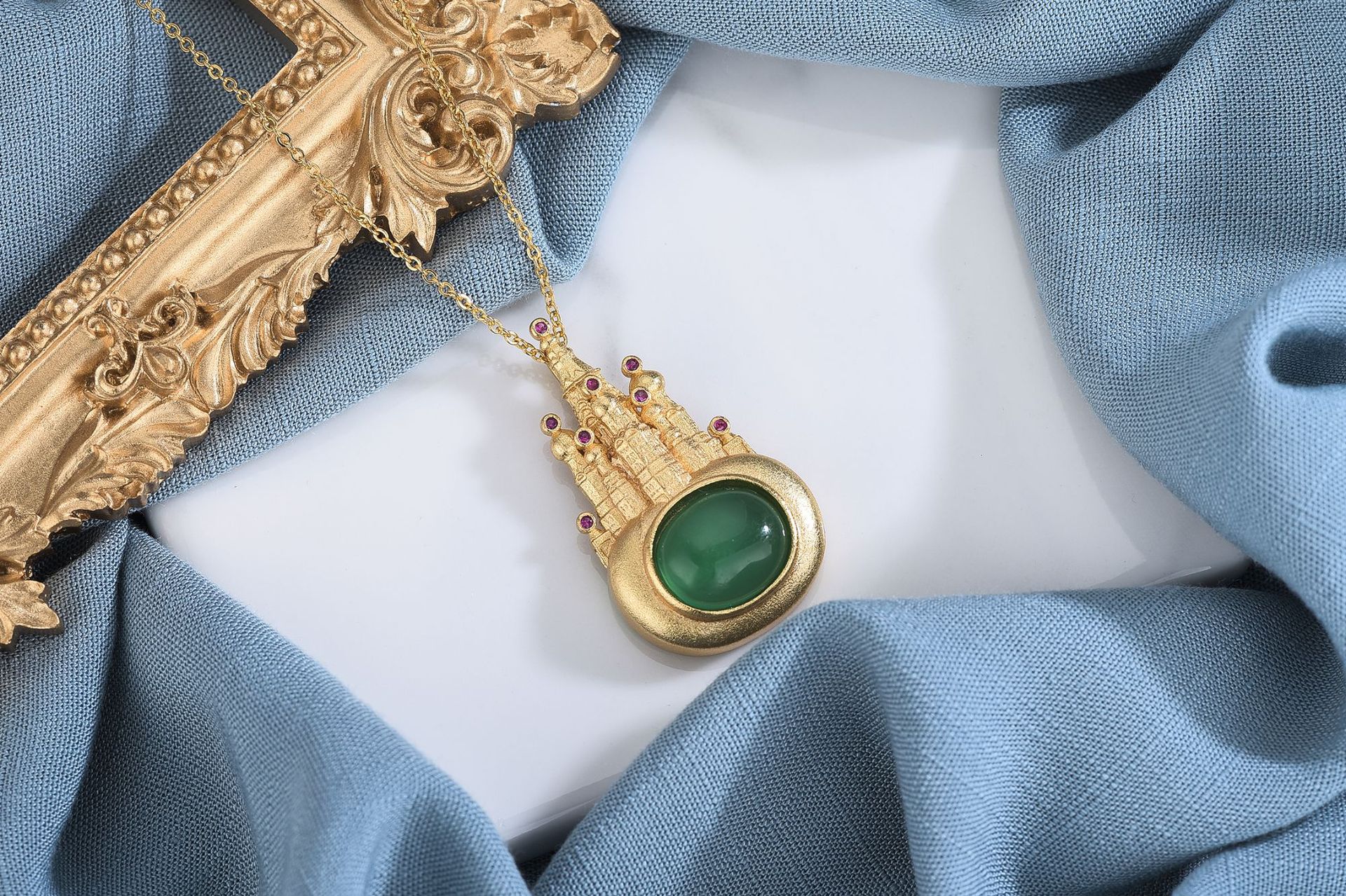 Green Chalcedony Pendant (Excluding Stone and Chai
