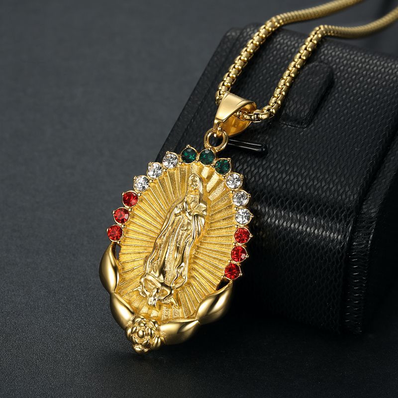 Gold colored diamond pendant