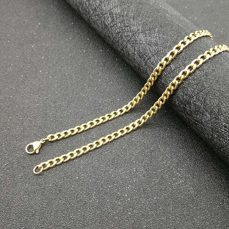 2:Gold 4.4 mm * 61cm stainless steel NK chain