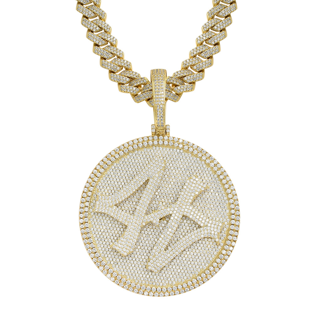 Gold: 20inchx14mm diamond-shaped Cuban chain