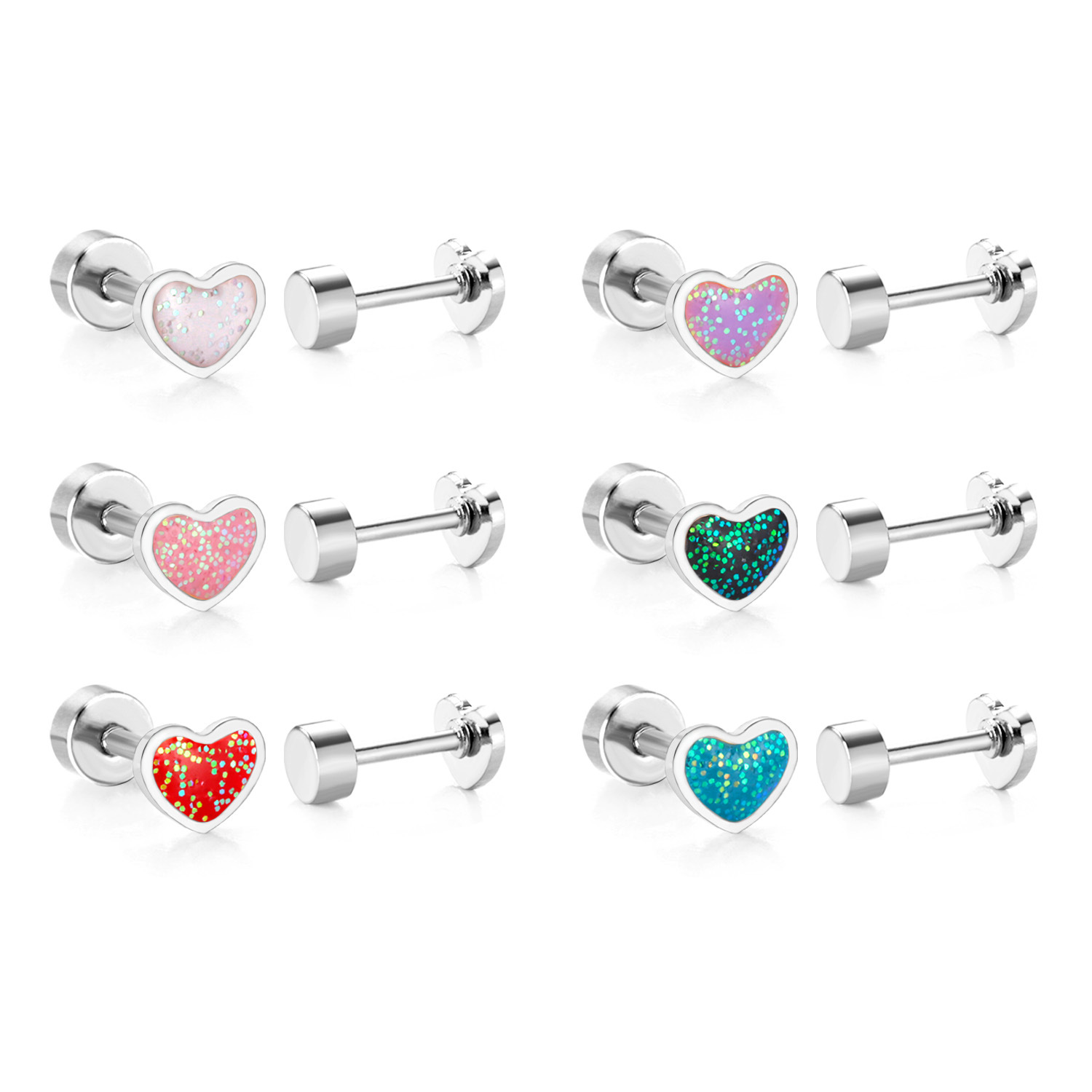 1:Heart-shaped steel color