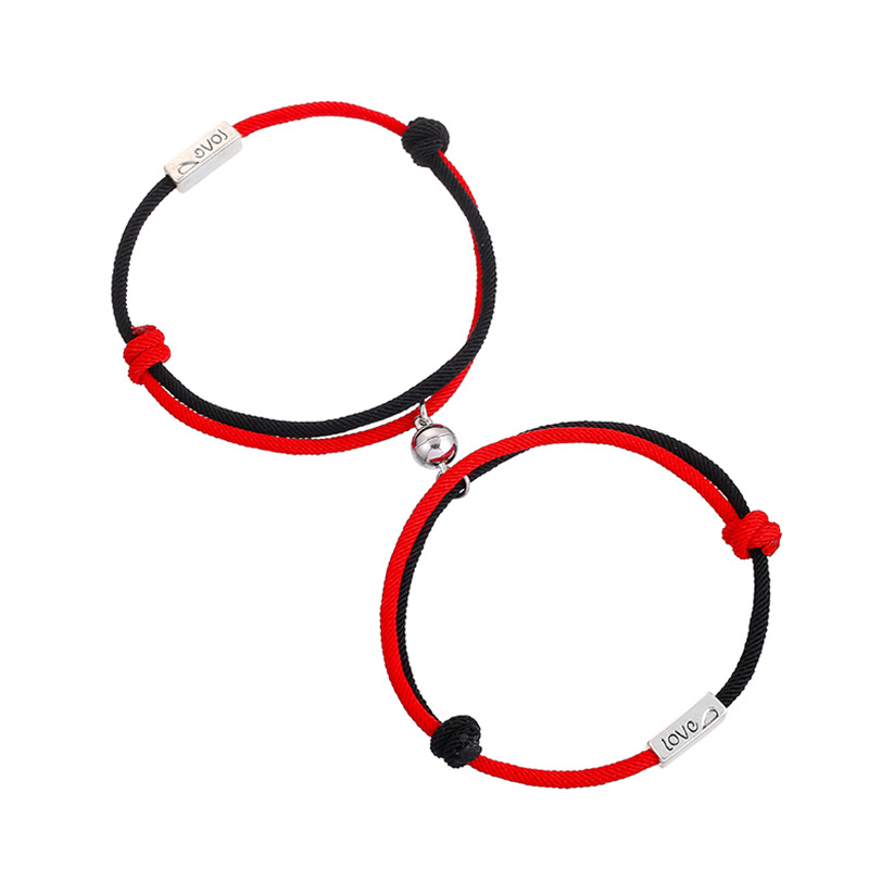 Milan two-tone black and red LOVE pair
