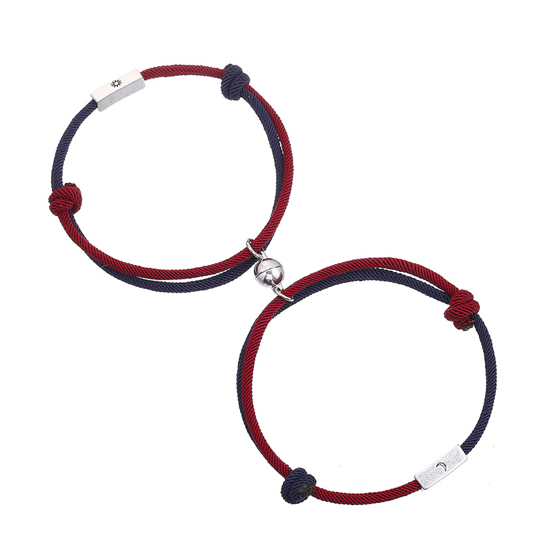 9:Milan two-tone dark blue wine red sun and moon pair