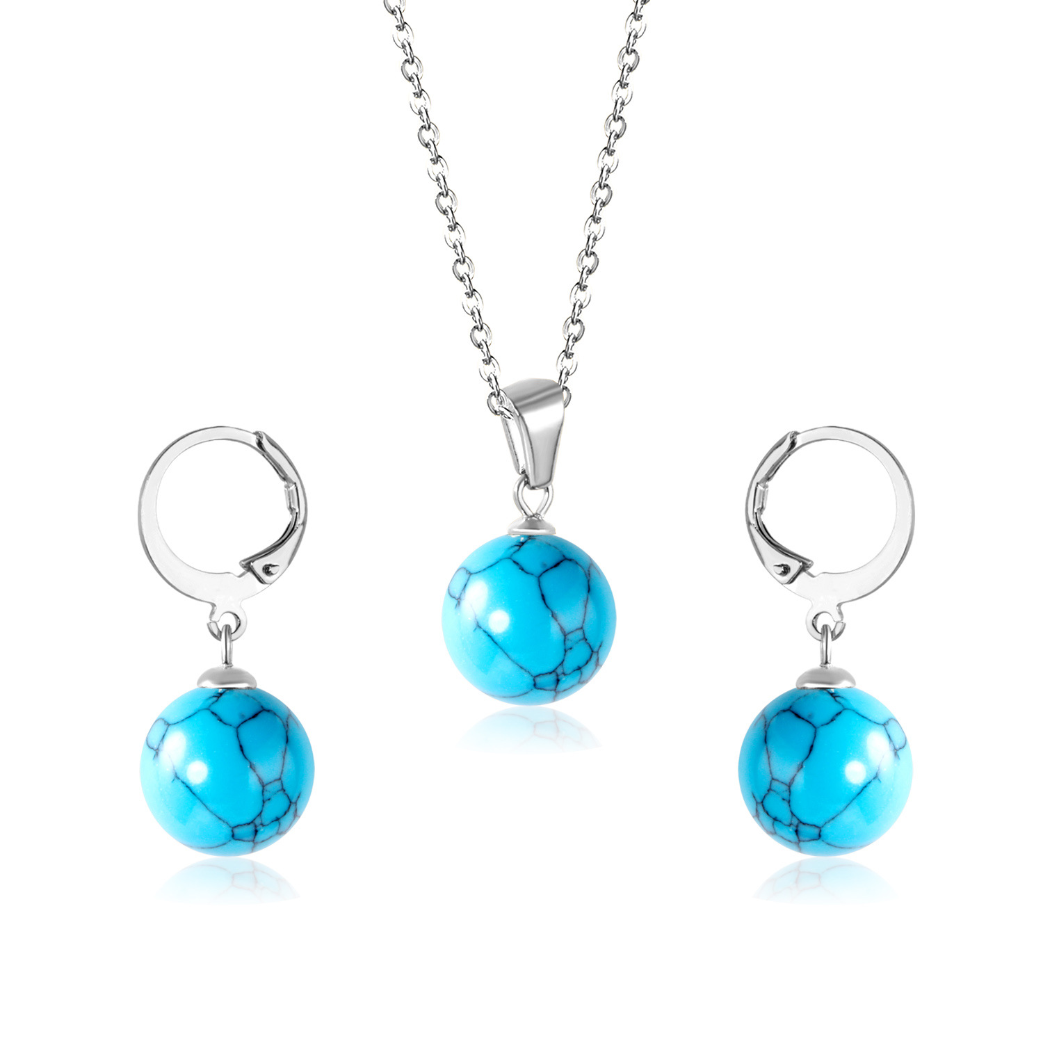 Steel color-blue turquoise stone