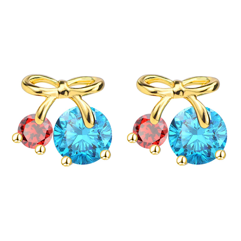 Gold   red and blue zircon