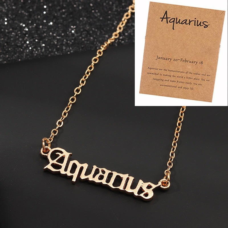 Aquarius necklace gold
