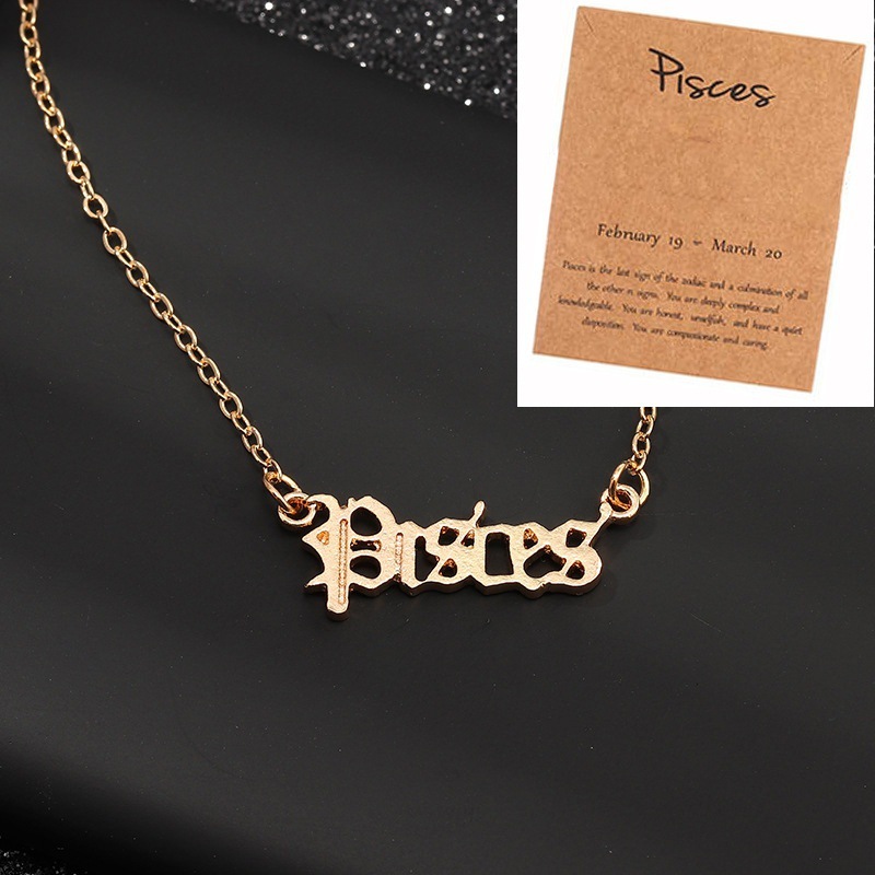 Pisces necklace gold