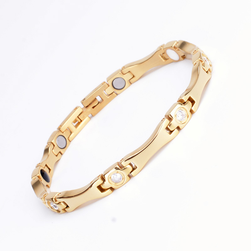 3:gold color plated with clear rhinestone