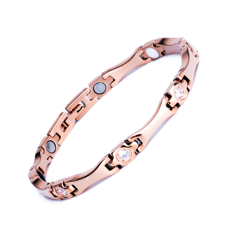 8:rose gold color plated with purple rhinestone