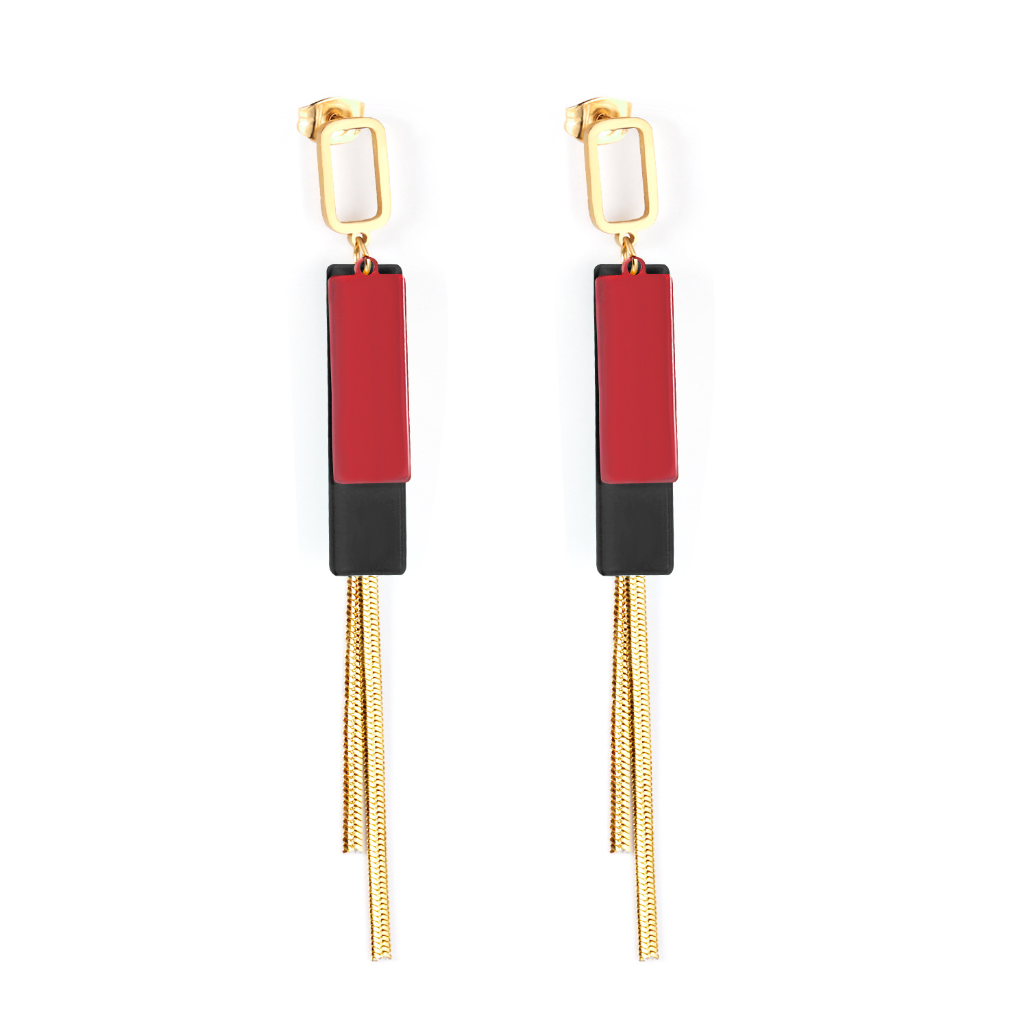 14K golden red and black