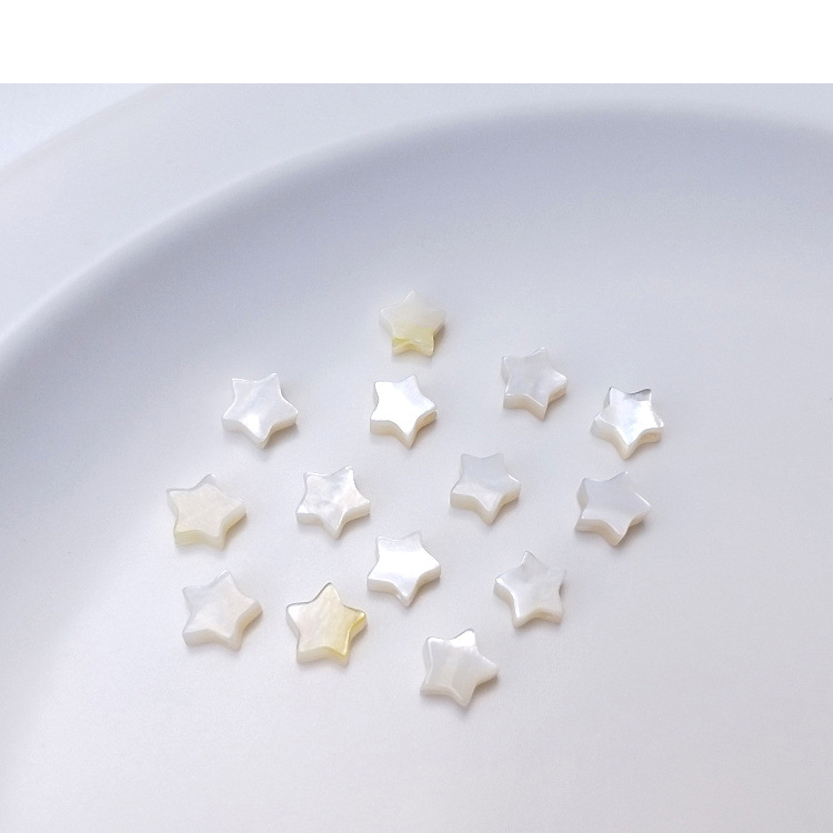 White disc shell five-pointed star 6mm_1pcs