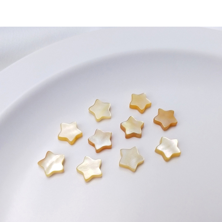 Golden shell five-pointed star 8mm_1pcs