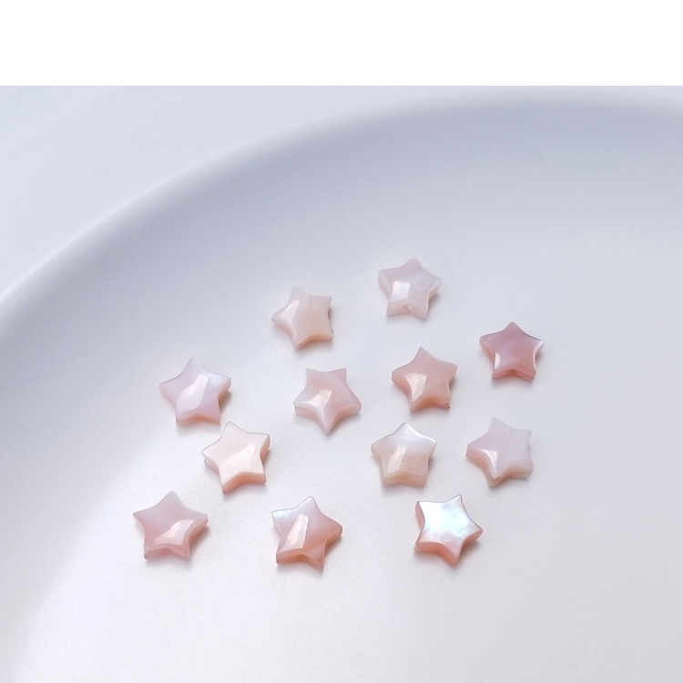 Pink shell five-pointed star 6mm_1pcs