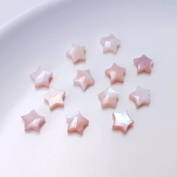 Pink shell five-pointed star 6mm_1pcs