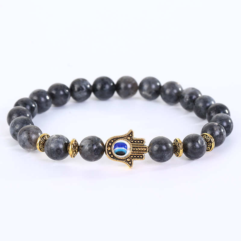 Black glitter stone gold bergamot bracelet