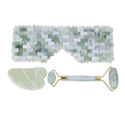 Xiuyan Jade massager with scraping plate and eyeshade gift pack