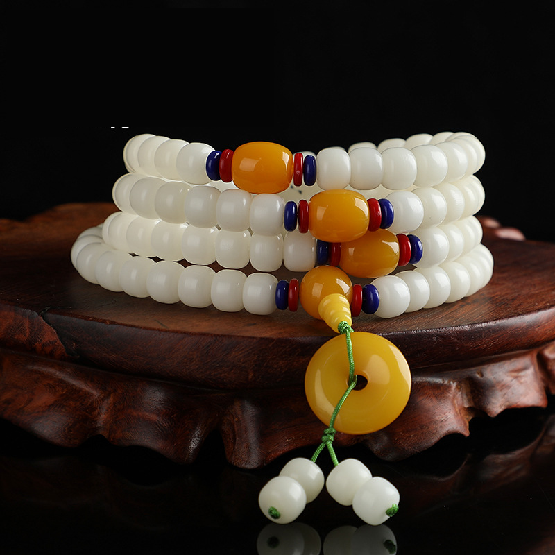 2:8x10 white jade bodhi accessories (imitation beeswax safety deduction)