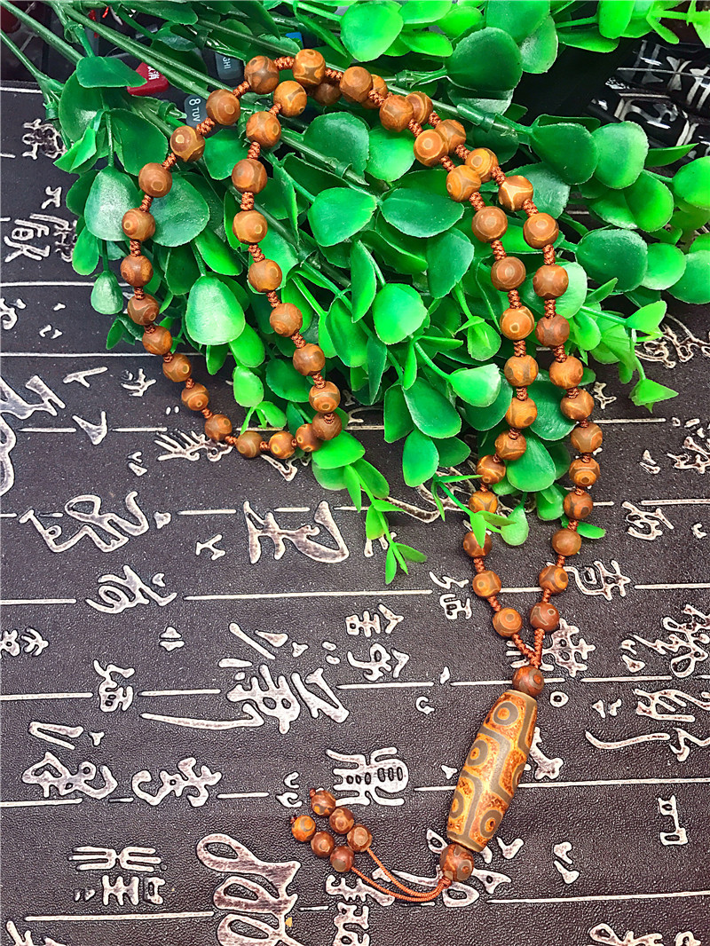 Ancient agate sky beads necklace