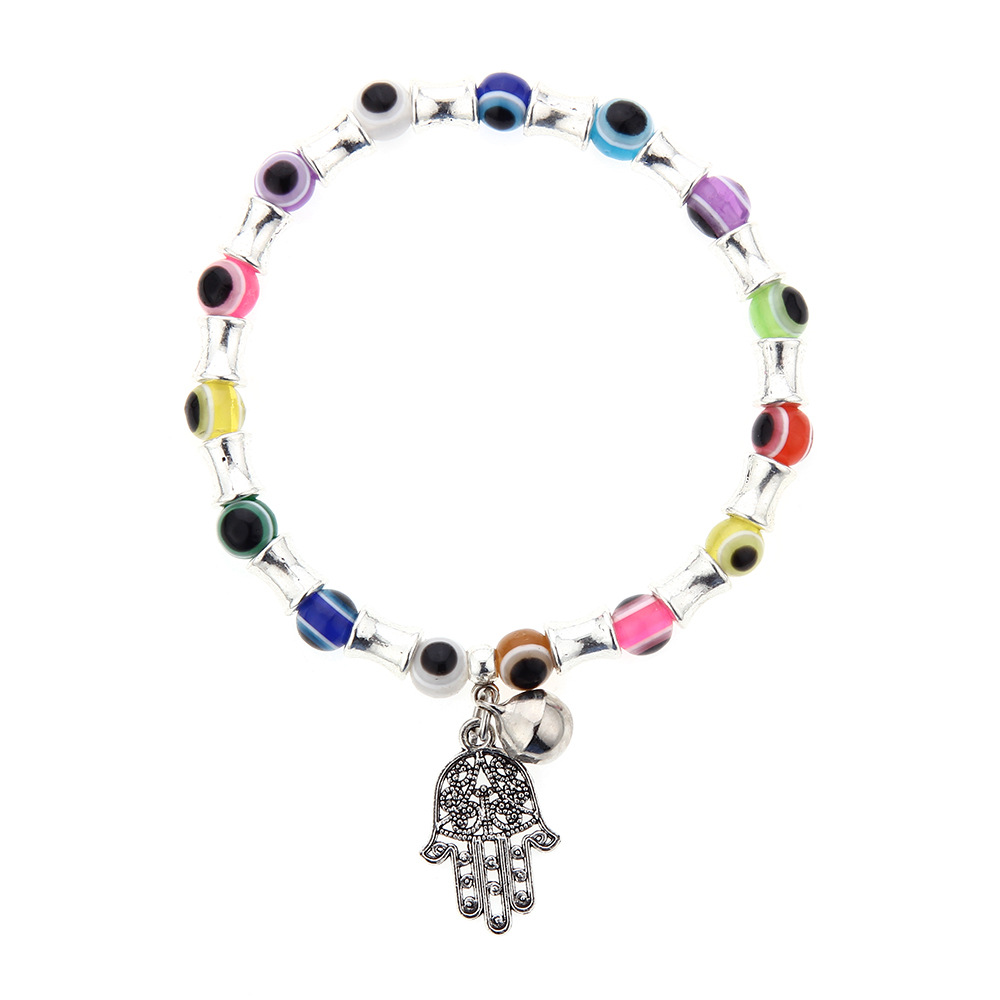 Colorful bead demon eye palm bracelet