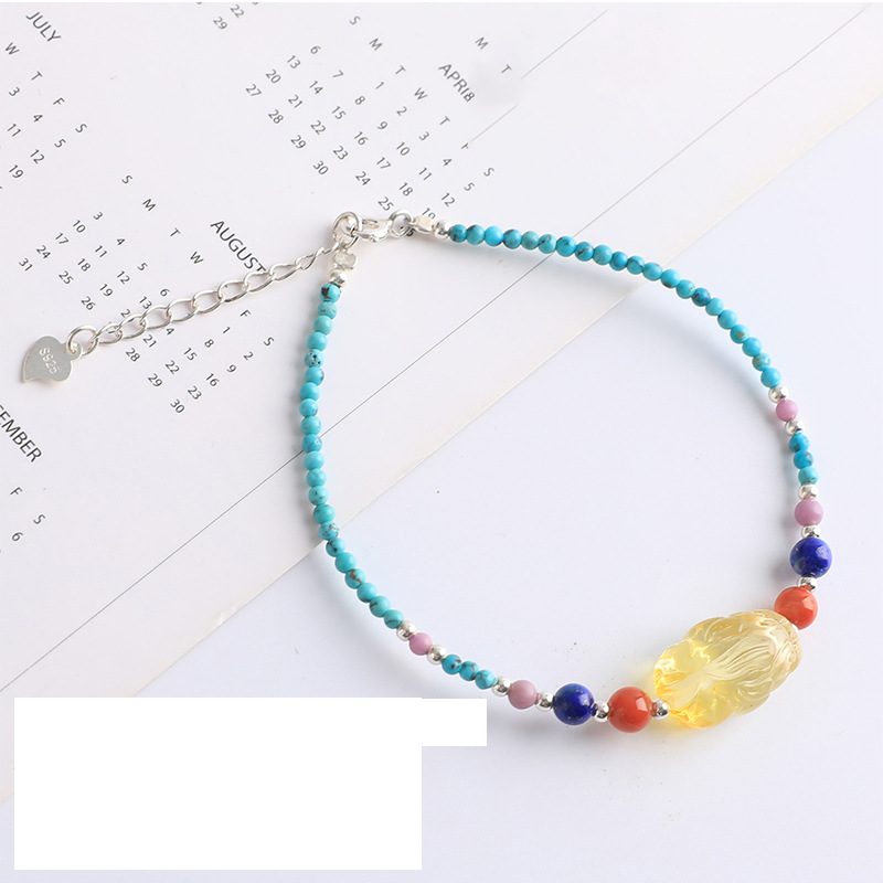 3mm pine with beeswax PI xiu 925 silver bracelet