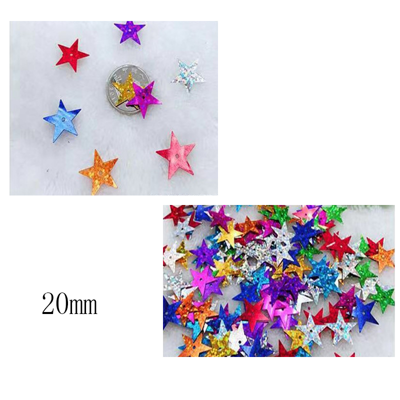 19:Big five - pointed star glitter 20mm
