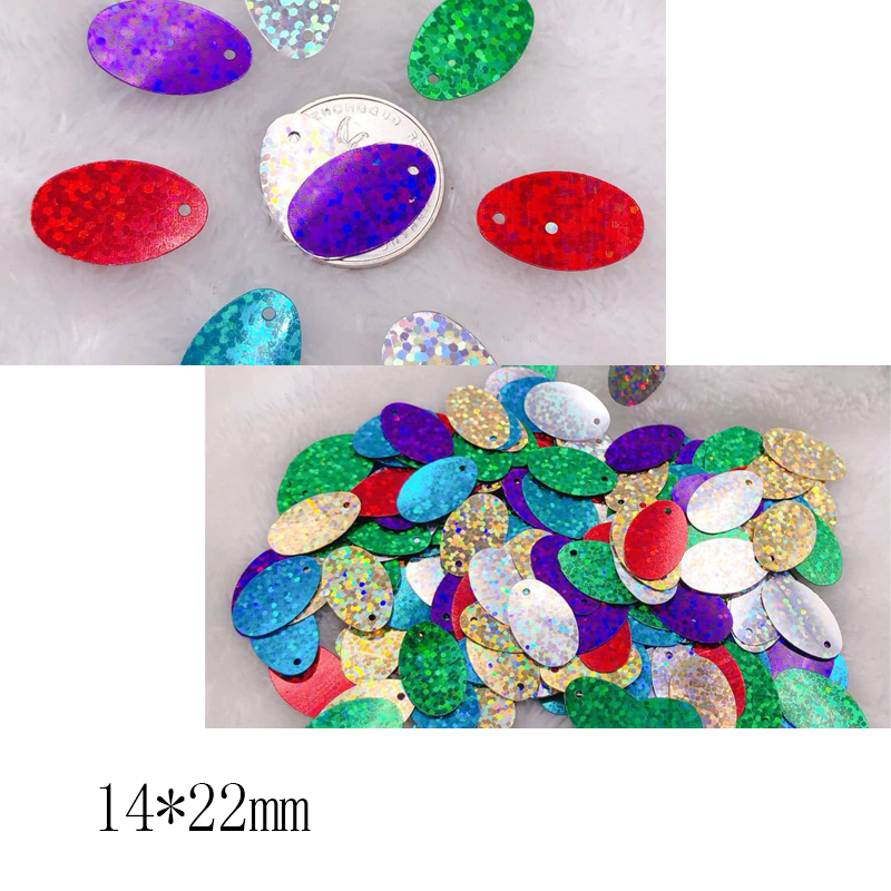 Mixed color oval - shaped sequins