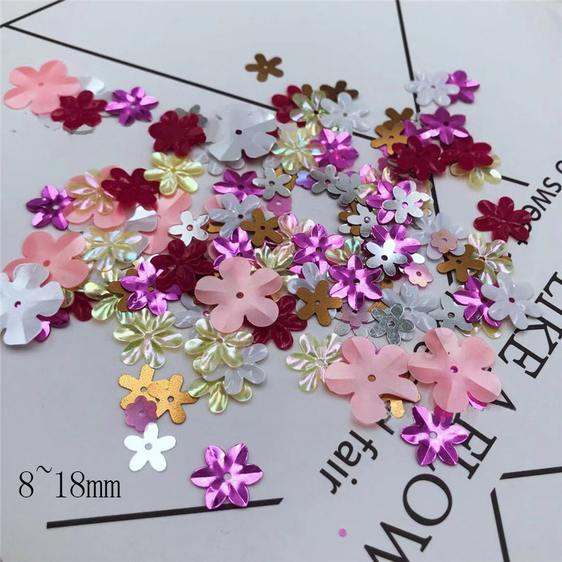 Mixed flower - shaped sequins 50 grams with