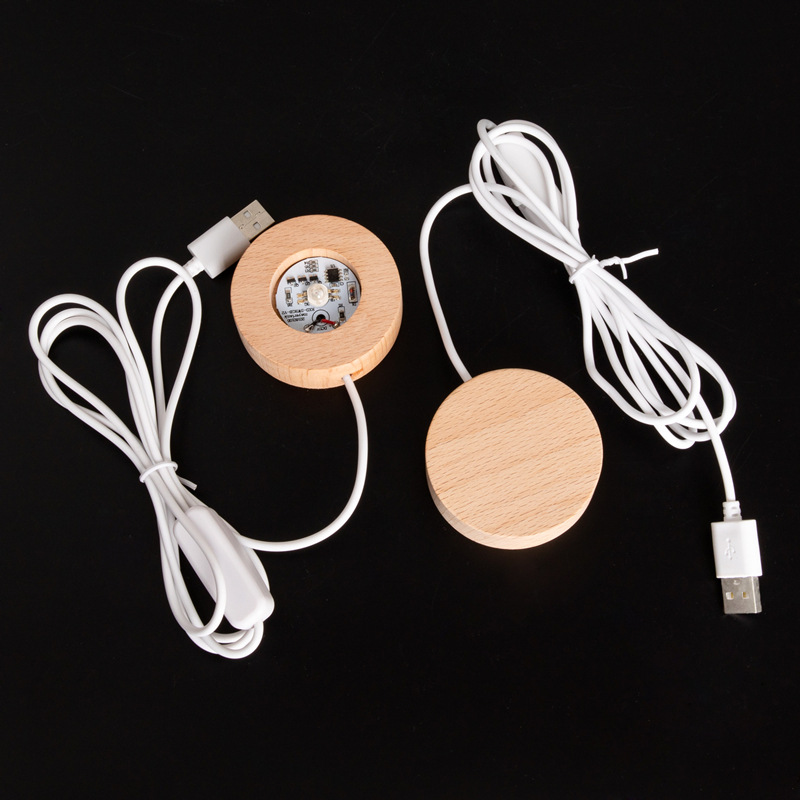Log base LED lamp - white light -USB diameter 6CM