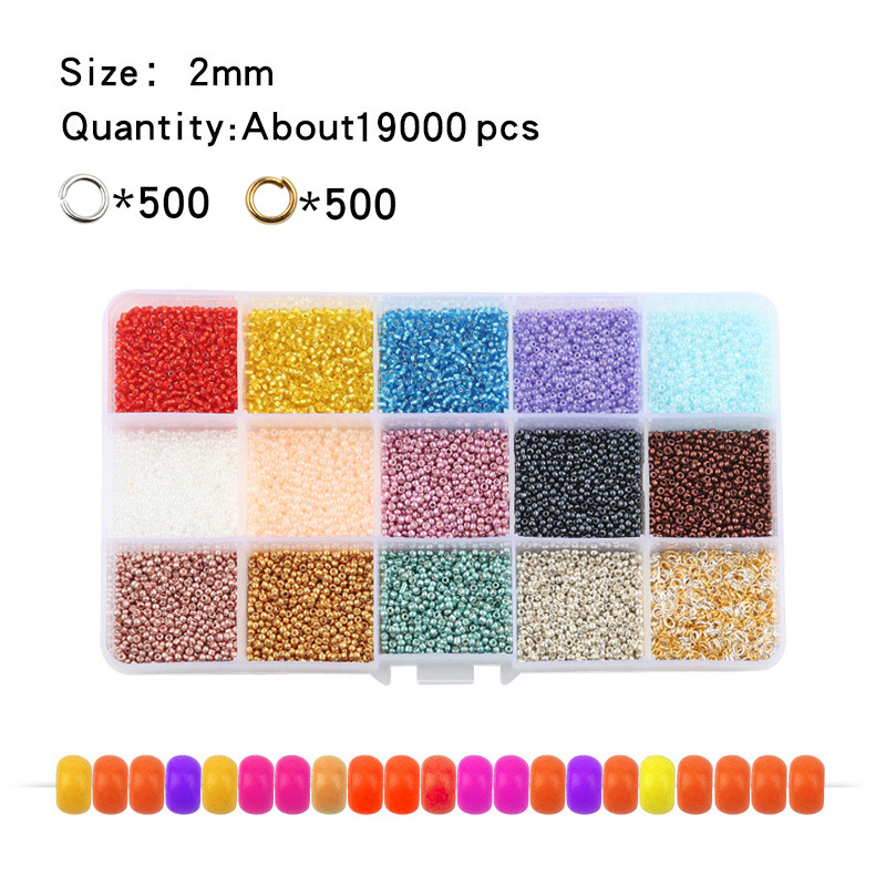 15 grid mixed rice beads send elastic line, the co