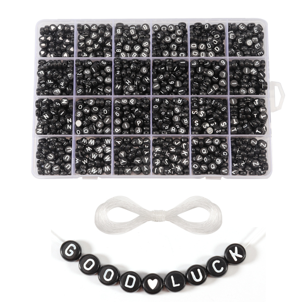 Black   white letter 24 lattice acrylic letter box, with 0.8mm elastic thread