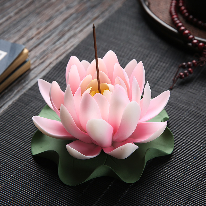 Pink lotus + lotus leaf base