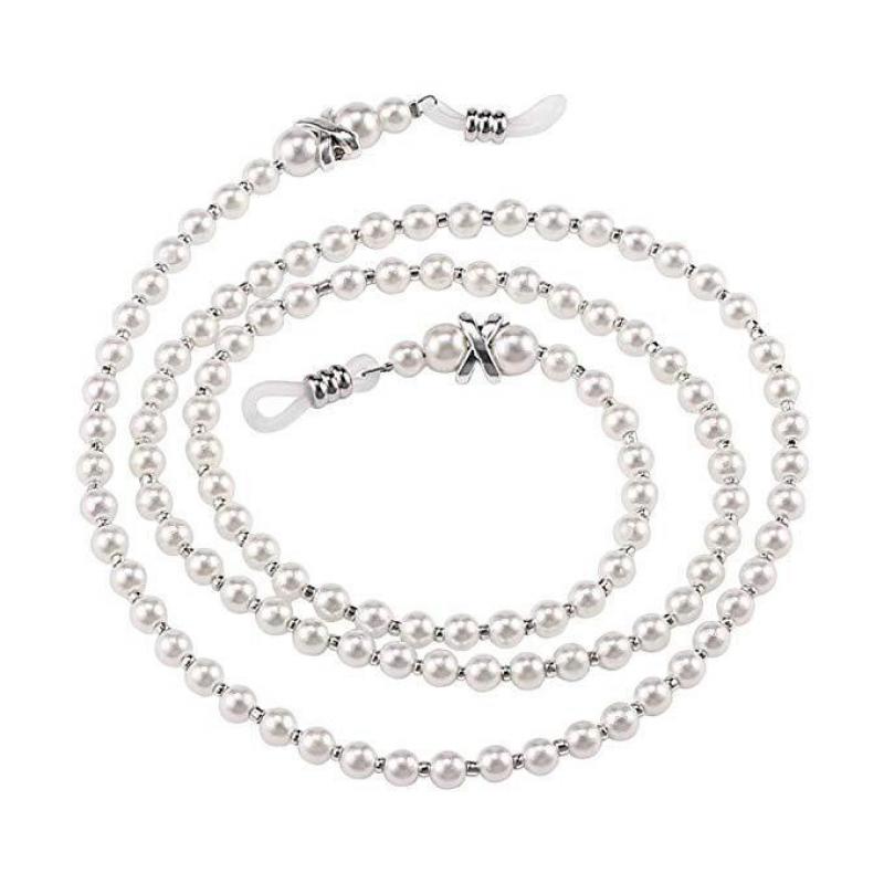 Pearl white eyeglass chain
