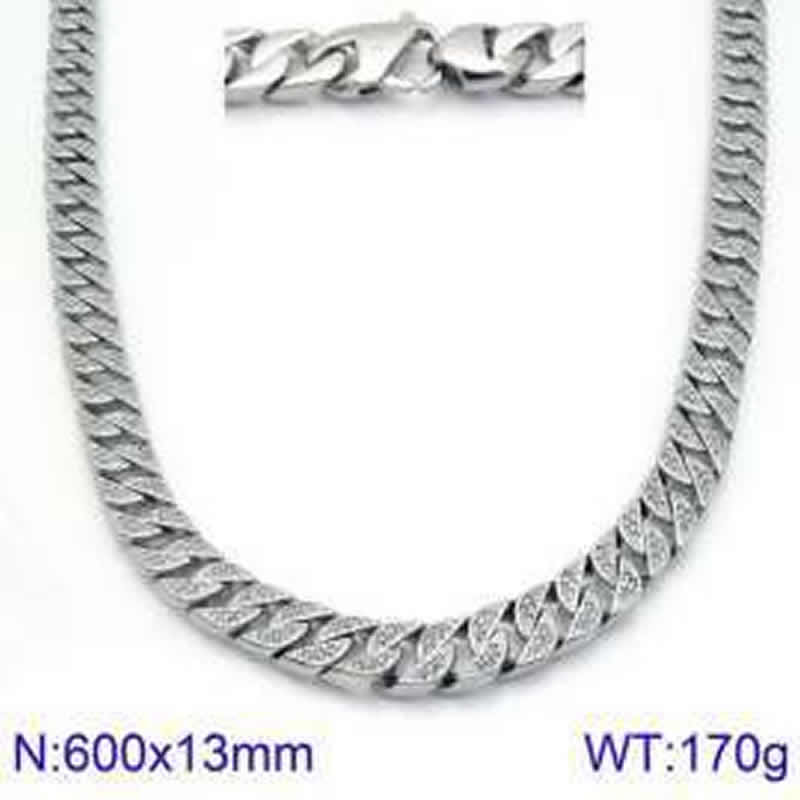 steel color necklace  600*13mm