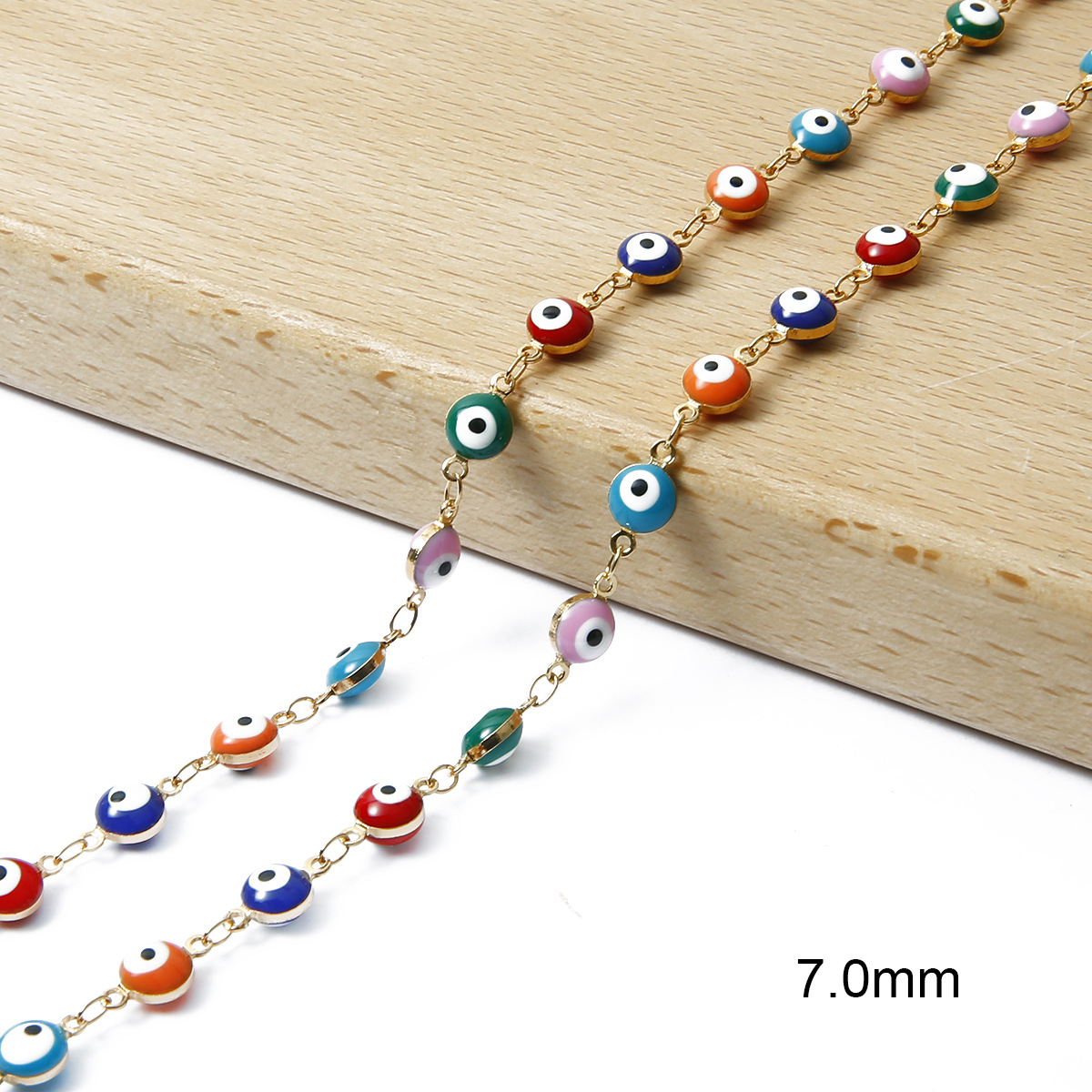 4:7mm oil drop chain/mixed color eyes /50cm/ strip